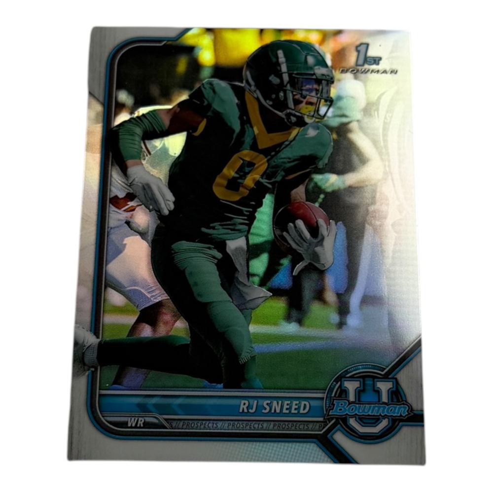 2022 Bowman University RJ Sneed 1st Bowman Chrome Refractor Card 72 Baylor Bears